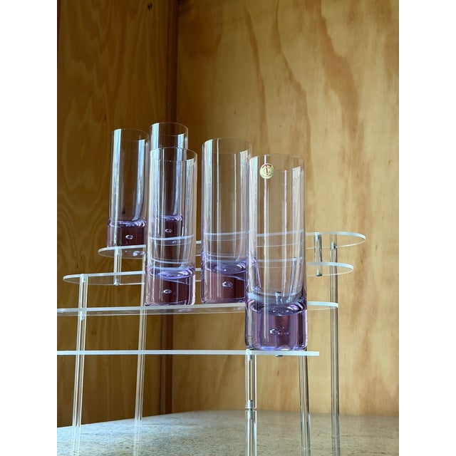 Glass Mid-Century Modern West German Alexandrite Glass Highball Glasses by TC Kristall, 1960, Set of 5 For Sale - Image 7 of 15