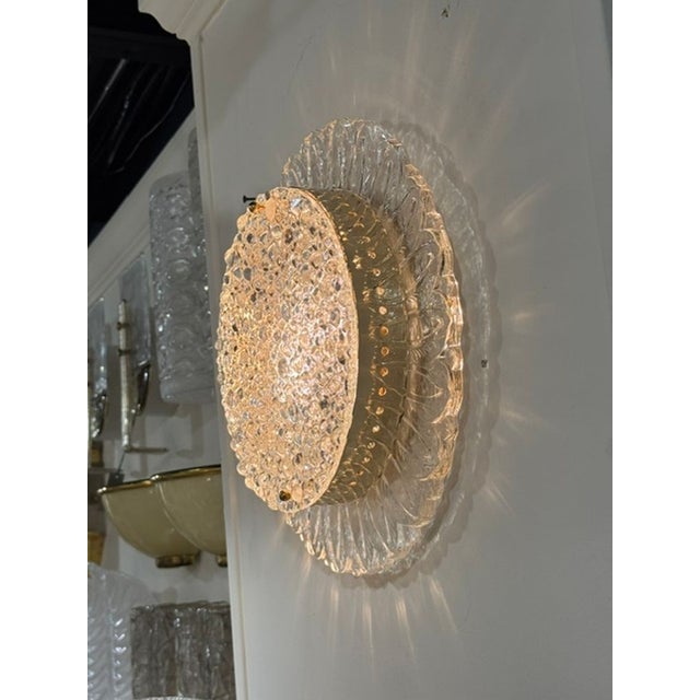 Modern Murano Gold and Clear Glass Sunburst Sconces For Sale - Image 3 of 5