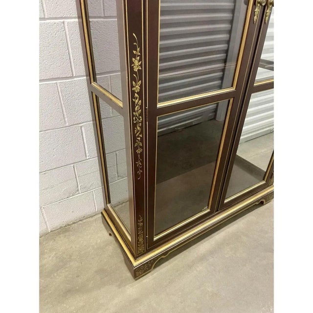 Wood Late 20th Century Illuminated Chinoiserie Display Cabinet For Sale - Image 7 of 12