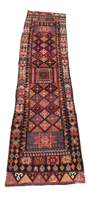 Hand Made Vintage Turkish Runner- 2'10"x11'2"