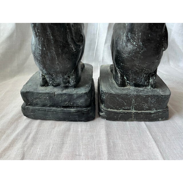 Gray Vintage Whippet Dog Statues a Pair For Sale - Image 8 of 11