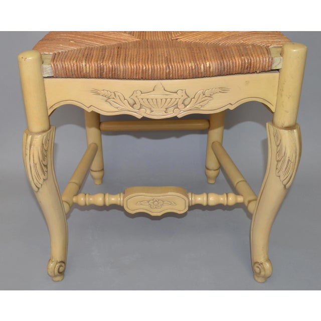1950s French Country Carved Papercord Seat Chair For Sale - Image 12 of 13