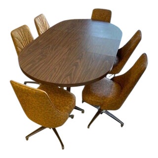 Chromcraft Vintage Dining Set of 7 - Harvet Gold 1970's For Sale