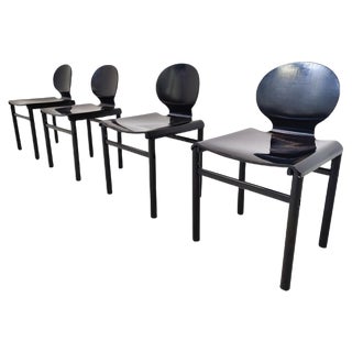Mid-Century Modern Molteni Chairs attributed to Afra and Tobia Scarpa, 1960s, Set of 4 For Sale