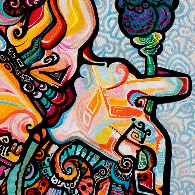 This is a one-of-a-kind original cubist painting by San Diego artist, Alexander Arshansky. Its dimensions are...