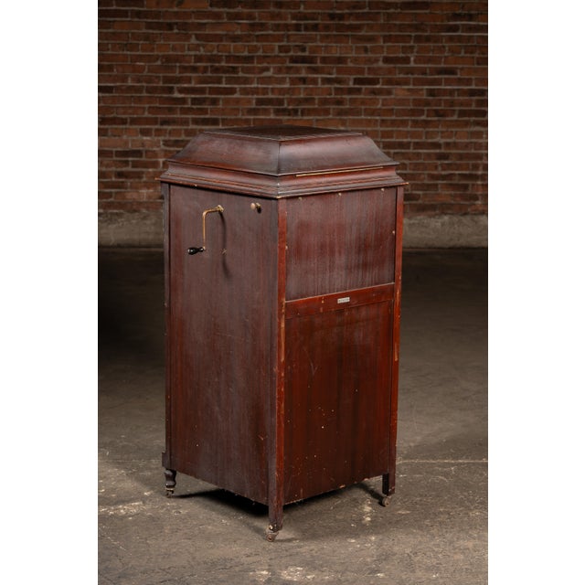 Wood Antique Silvertone Floor Phonograph Cabinet With Records For Sale - Image 7 of 12
