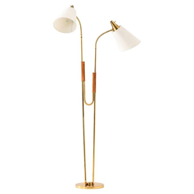 Scandinavian Modern Floor Lamp in Brass, 1950s For Sale - Image 9 of 9