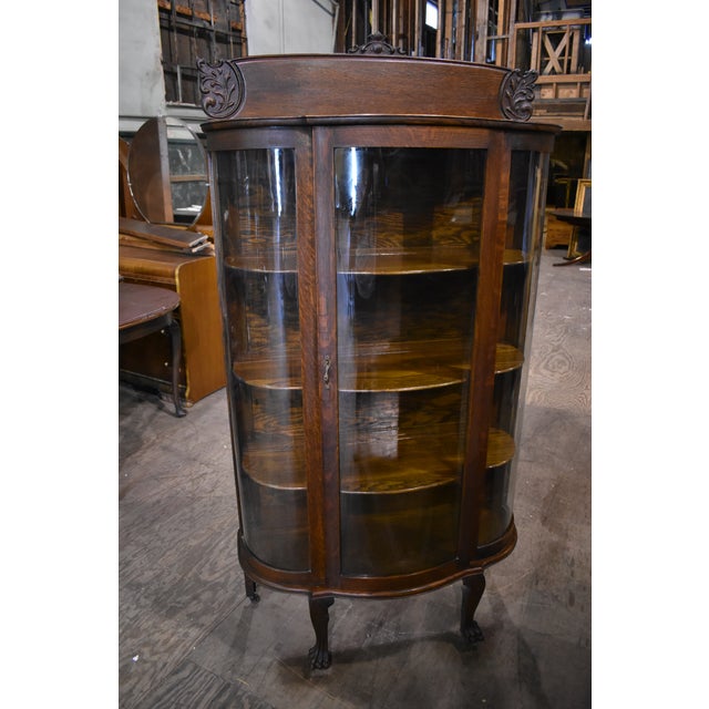 Antique Curved Glass Dining Room China Cabinet Chairish
