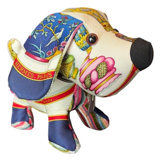 Hermes Qu'Importe Le Flacon Vintage Silk Scarf Loyal Puppy For Sale