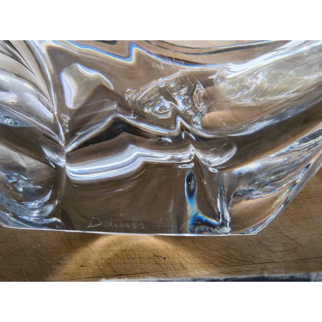 Daum Mid-Century Daum France Rare Large 26.5" Crystal Swallowtail Centerpiece Bowl - Pristine For Sale - Image 4 of 11