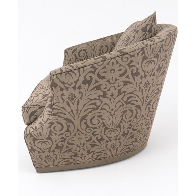 Pair of Thomasville Upholstered Swivel Lounge Chairs For Sale In Miami - Image 6 of 11