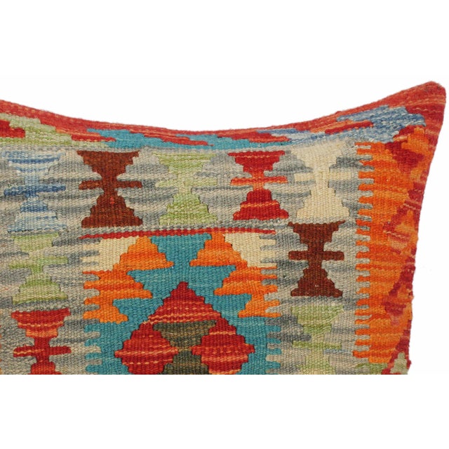 1990s Shabby Chic Turkish Hand Woven Kilim Throw Pillow For Sale - Image 4 of 5