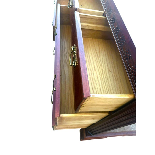 Wood Baker Furniture Company Grand Rapids Chippendale Georgian 72” Credenza or Long Dresser Vintage Late 20th Century For Sale - Image 7 of 7