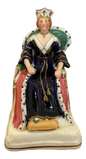 Antique Royal Portrait Figure of Queen Victoria from Staffordshire, 1870