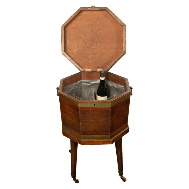 Antique 18th Century Georgian Mahogany & Brass Bound Wine Cooler Cellarette 1780 For Sale - Image 4 of 17