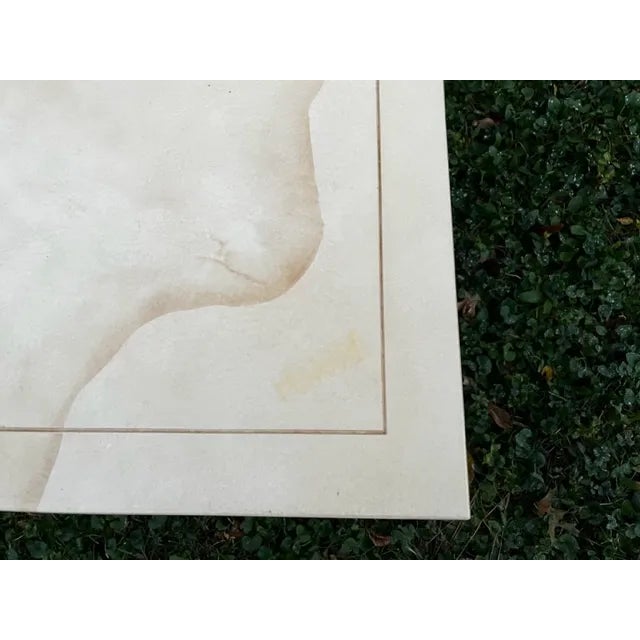 Cream 1970s Asian Ming Henredon Faux Goat Skin Side Table For Sale - Image 8 of 11