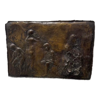 Late 20th Century Mid Century Vintage Modern Abstract Brutalist Bronze Signed Dated Sculpture For Sale