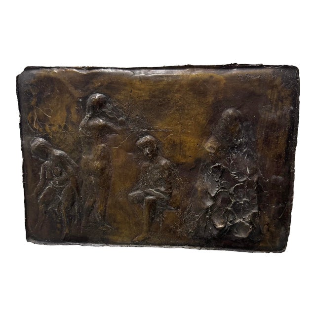 Late 20th Century Mid Century Vintage Modern Abstract Brutalist Bronze Signed Dated Sculpture For Sale