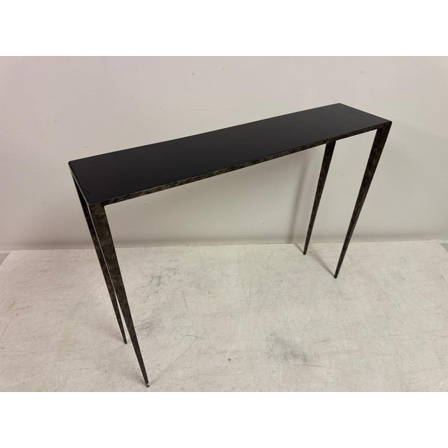 Forged Steel Console Table in the style of Jean Michel Frank, 2000s For Sale - Image 15 of 17