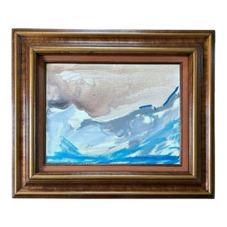 Matthew Izzo Oil Painting in Vintage Wood Frame For Sale
