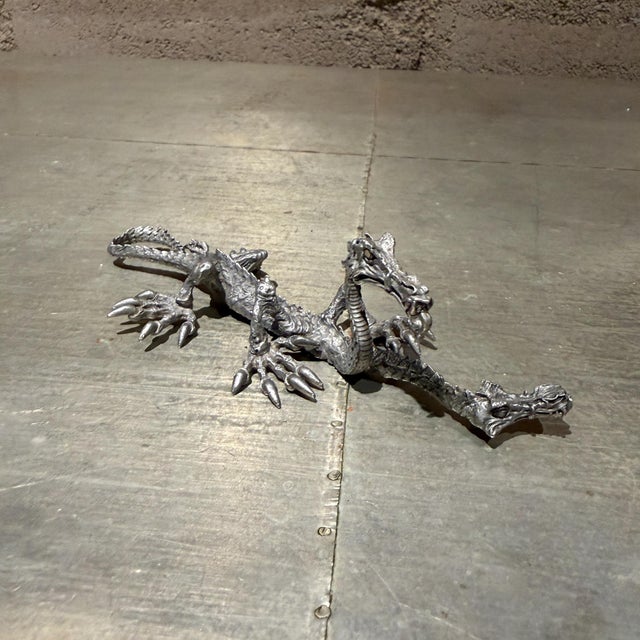 Vintage 1986 Ral Partha Pewter 2-Headed Guardian Dragon Miniature For Sale In San Diego - Image 6 of 16