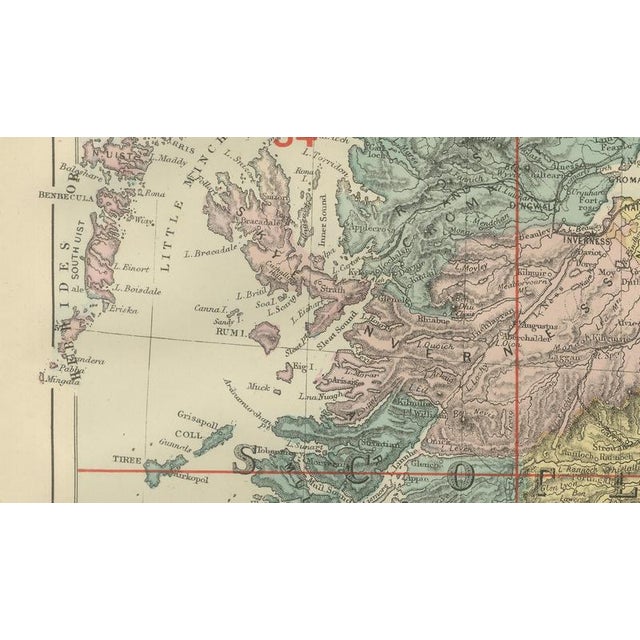 Late 19th Century Antique Map of Scotland, 1885 For Sale - Image 5 of 11