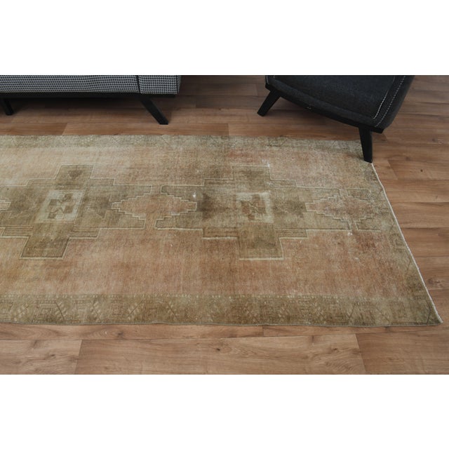 1970s Vintage Turkish Handmade Wool Cotton Terracotta Runner Rug For Sale In San Francisco - Image 6 of 11