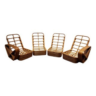 Vintage 1940s-50's Paul Frankl Modular Rattan Sofa For Sale