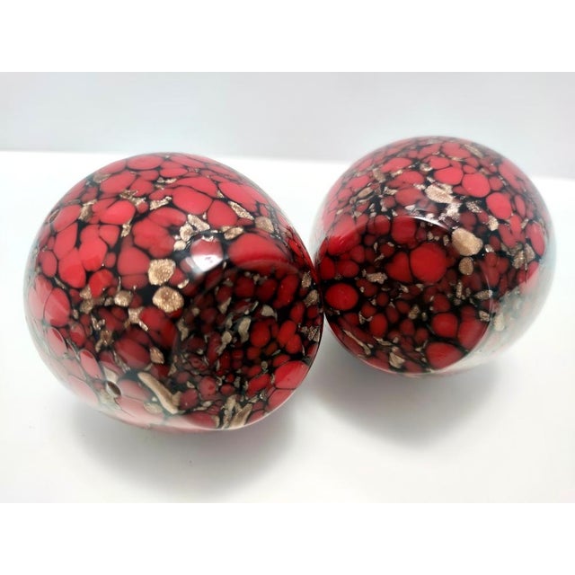 Black and Red Murano Glass Vases with Bronze Aventurine Glass attributed to Vincenzo Nason, 1960s, Set of 4 For Sale - Image 7 of 17