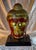 Antique Red Lacquer & Gilt Buddha Head Sculpture on Stand, Japan, Early 20th Century For Sale - Image 6 of 7