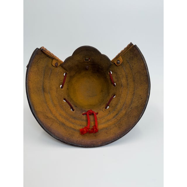 Japanese Vintage Japanese Kabuto Samurai Helmet Miniature Armor Display – Brass Maedate & Menpo Detail For Sale - Image 3 of 12