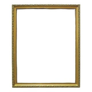 Vintage Gilt Wood & Gesso Picture Frame Fits 20" X 16" Rabbet Opening For Sale