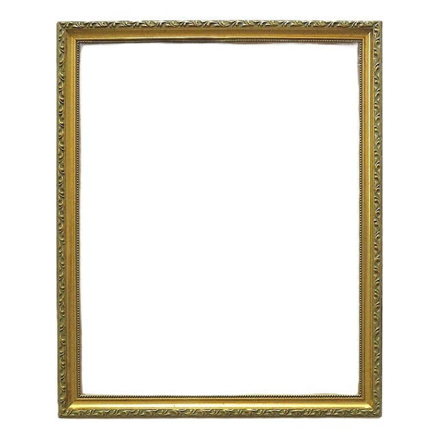 Vintage Gilt Wood & Gesso Picture Frame Fits 20" X 16" Rabbet Opening For Sale