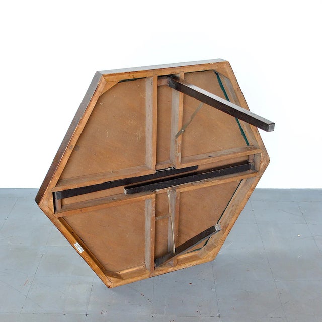 Mid-Century Modern Hexagonal Folding Card Table from Fratelli Zari Milano, 1950s For Sale - Image 3 of 10