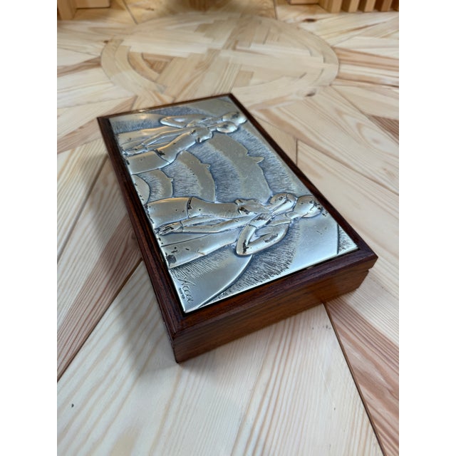 1970s Vintage Italian Acca Wood Trinket Jewelry Box For Sale - Image 5 of 8