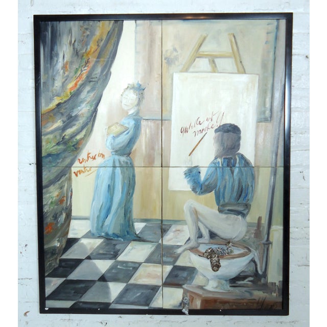 1960s Modern Painting of an Artist Painting For Sale - Image 13 of 13