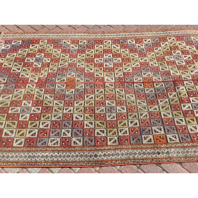 Mid-Century Modern Nomadic Style Handmade Kilim Rug - 58" X 98" For Sale - Image 3 of 10