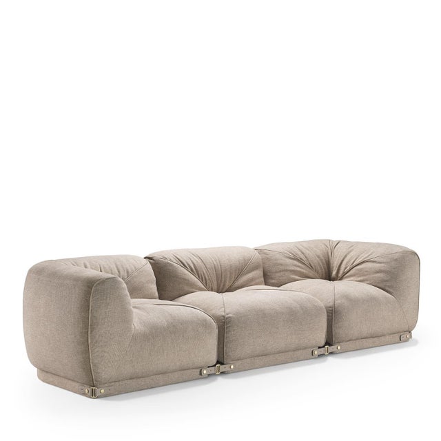 Contemporary Leisure Beige Modular Sofa by Lorenza Bozzoli, Set of 3 For Sale - Image 3 of 4