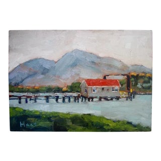 Ferry Building, Modern Plein Air Landscape Oil For Sale