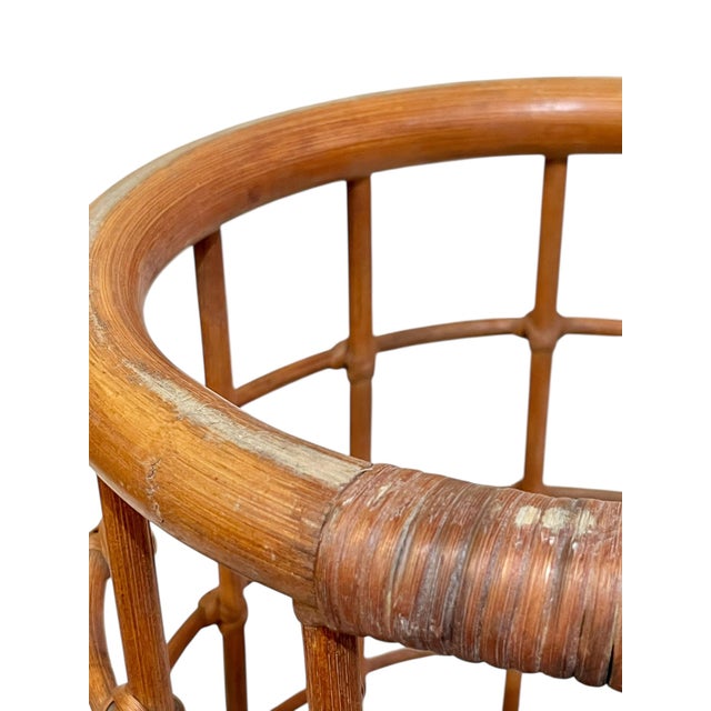 Wood Vintage French BoHo Bamboo and Rattan Umbrella Stand For Sale - Image 7 of 16