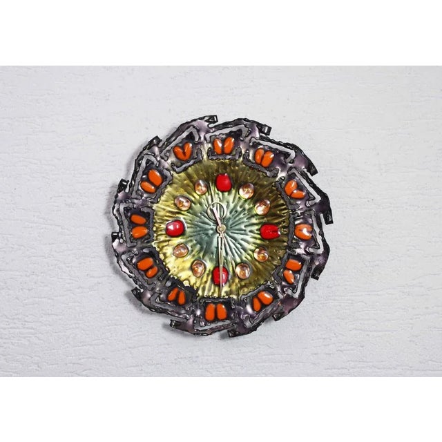 Brutalist Horloge Mural by Franco Bastianelli, Italy Studioura, 1960s For Sale - Image 3 of 11