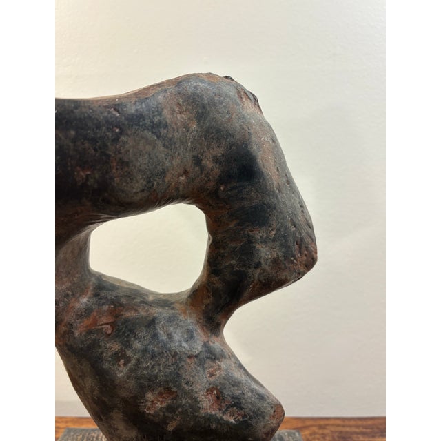 Brown 1970s David Breenen Signed Abstract Freeform Modernist Sculpture For Sale - Image 8 of 9