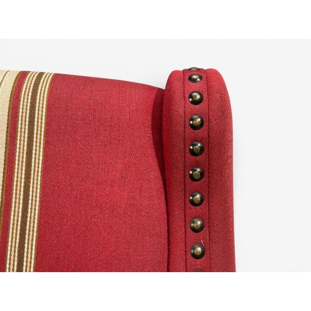 Henning Kjærnulf Style, Lounge Chairs, Red Fabric, Oak, Denmark, 1960s For Sale In New York - Image 6 of 11