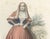 Black Italian Women Folk Costume Engravings, 1850, Engraving For Sale - Image 8 of 12