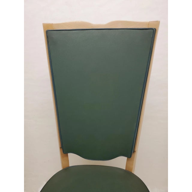 Wood French 1940's Tall Back Dining Chairs in Beech- Set of 6 For Sale - Image 7 of 13