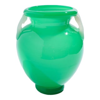 Large Jade Glass Amphora by Steuben, C. 1920 For Sale