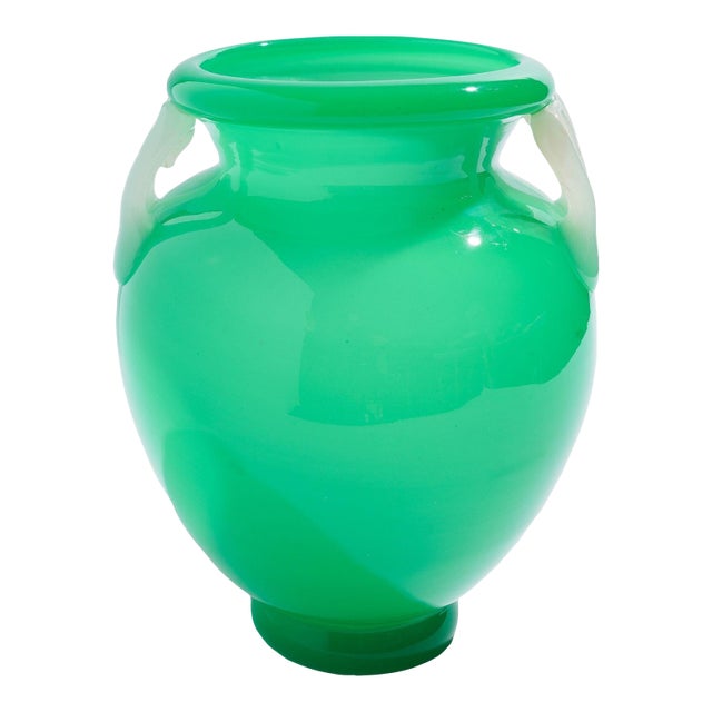 Large Jade Glass Amphora by Steuben, C. 1920 For Sale
