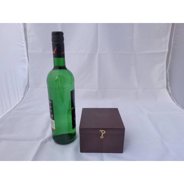 American Brass Boat Compass in Varnished Wood Box For Sale - Image 3 of 9