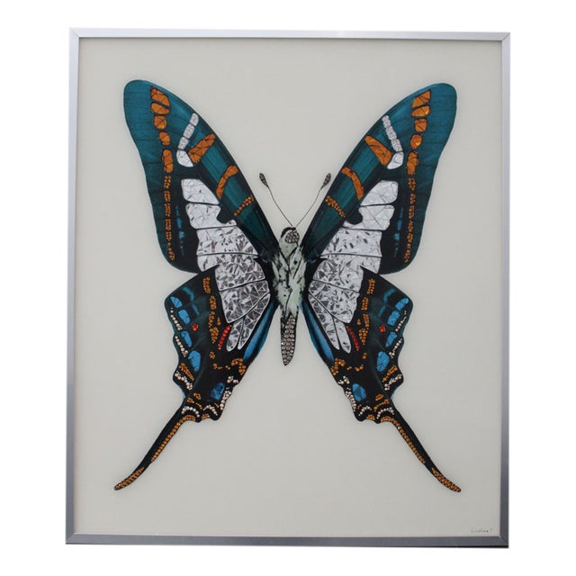Mihele Astolfi, Blue Butterfly, 2000s, Mixed Media, Framed For Sale