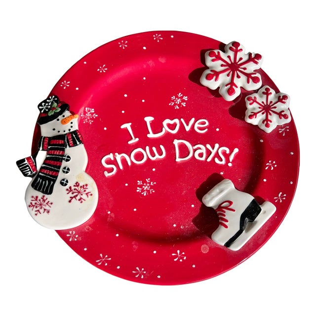 1990s Red Santa Cookie Plate For Sale